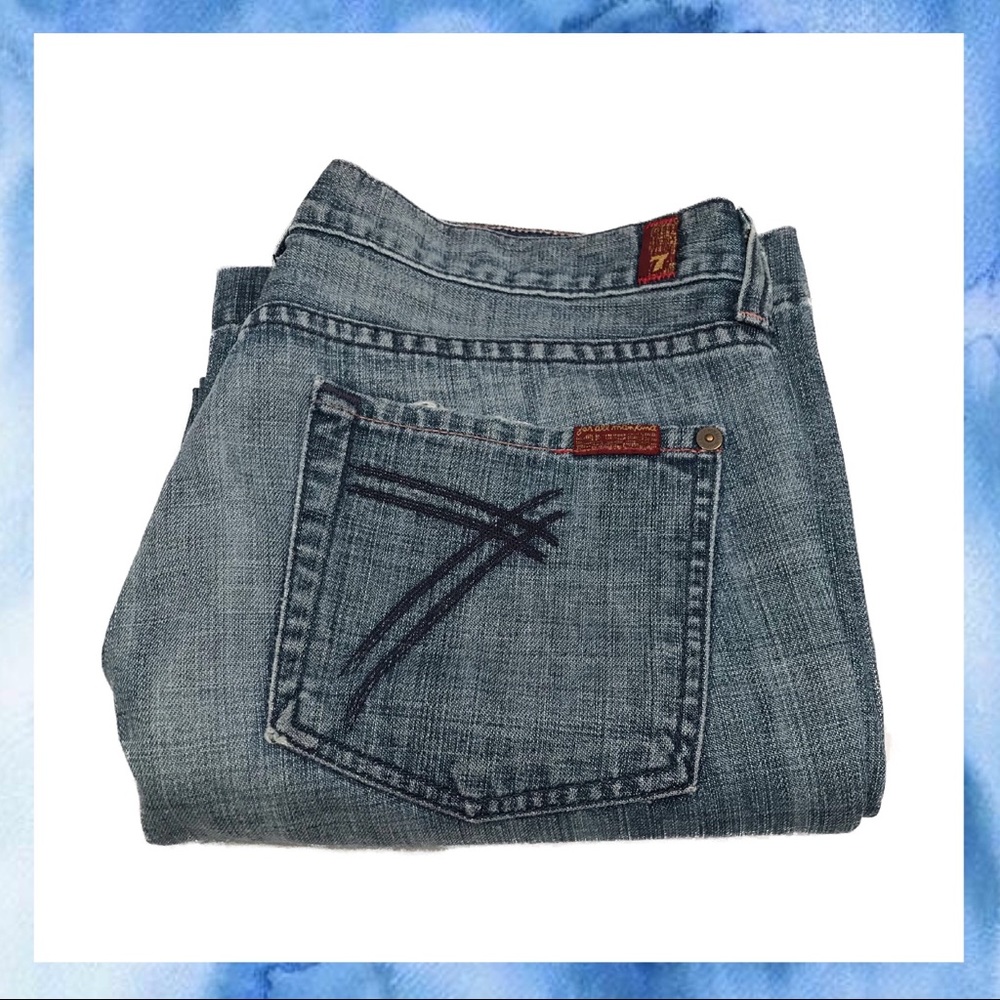 7 For All Mankind Dojo Flare Cropped Vintage Wash